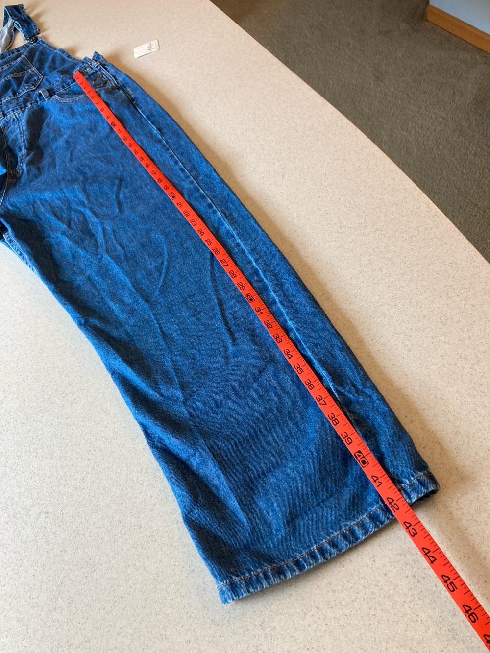Free People Blue Denim Overalls - Classic Bib Style Women Size XL - Picture 10 of 16